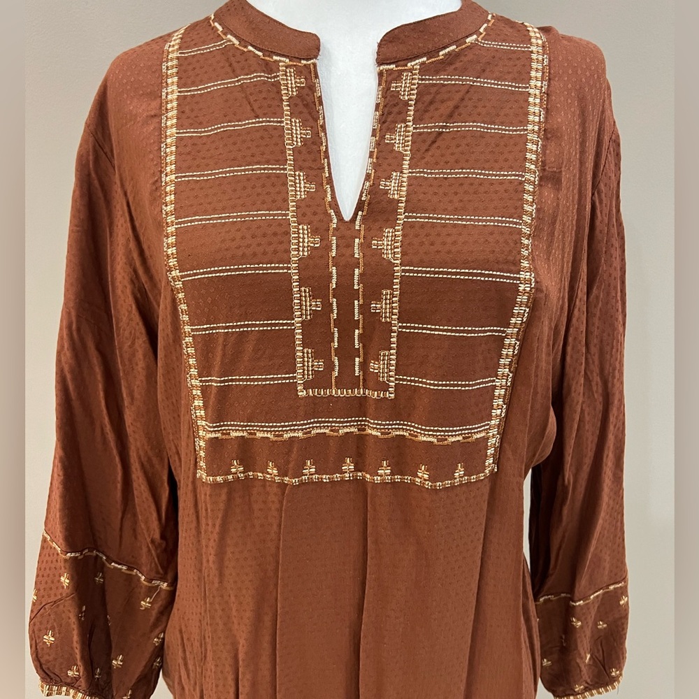 Brown Embroidered Indian Suit (Kurti)